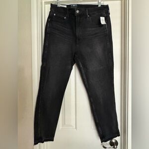 Gap vintage slim high rise washed black jeans, size 14